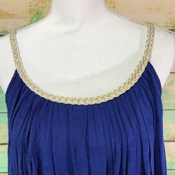 NouveauMonde Flowy Blue Tunic Size M - Picture 9 of 12